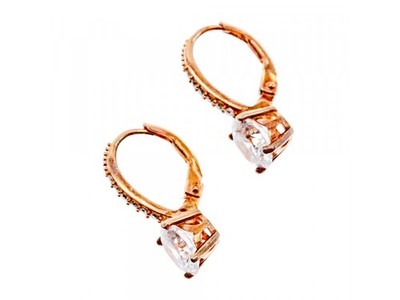 925 Sterling Silver Gold Plated CZ Earrings