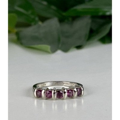 925 Sterling Silver Morganite Ring Size 6
