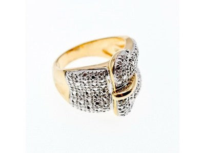 925 Sterling Silver With Gilding "Belt" Ring Size 6.5