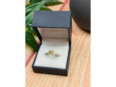 925 Sterling Silver CZ "Crown" Ring Size 6.5