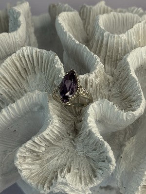 Kabana 925 Sterling Silver Amethyst Ring Size 5