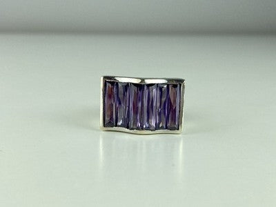 925 Sterling Silver Purple Tourmaline Ring Size 6