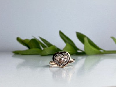 925 Sterling Silver Gold Plated Morganite Ring Size 10