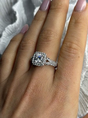 Shiny 925 Sterling Silver Cz Ring Size 10