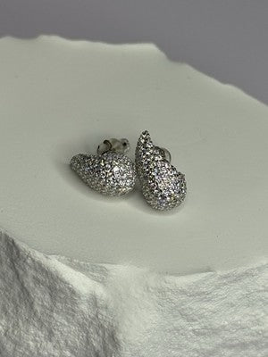 925 Sterling Silver Beautiful CZ Earrings Length 0.55
