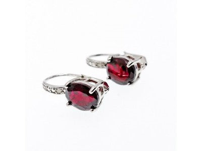 925 Sterling Silver Almandine Earrings