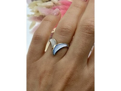 925 Sterling Silver Mother Of Pearl Ring Size 6