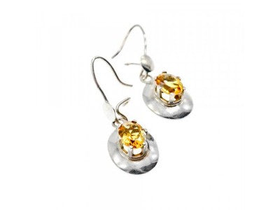 925 Sterling Silver Yellow Tourmaline Earrings