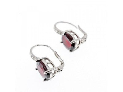 925 Sterling Silver Almandine Earrings