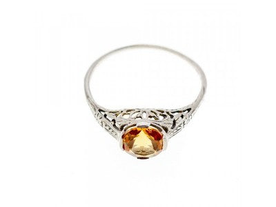 925 Sterling Silver Heliodor Ring Size 11.5