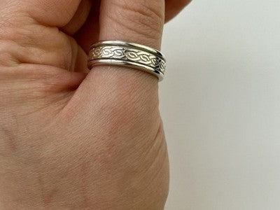 925 Sterling Silver Spinner Men'S Ring Size 12