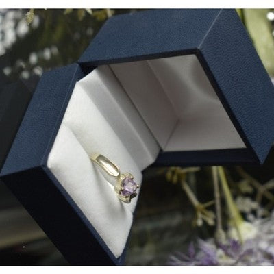 925 Sterling Silver Amethyst Ring Size 6.5