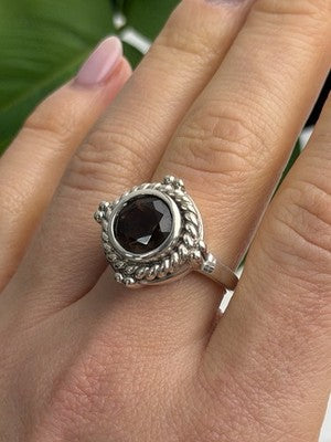 Vintage 925 Sterling Silver Brown Tourmaline Ring Size 9