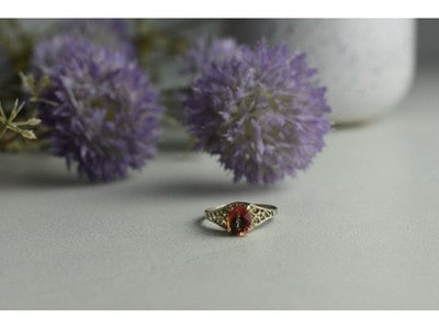 925 Sterling Silver Pink Spinel Ring Size 8