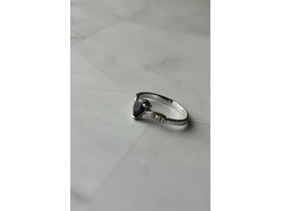 925 Sterling Silver Sapphire & White/Colorless Topaz Ring Size 7.5
