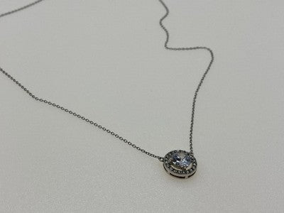 925 Sterling Silver CZ Pendant Necklace
