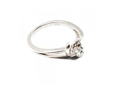 925 Sterling Silver Blue & White Topaz Ring Size 7