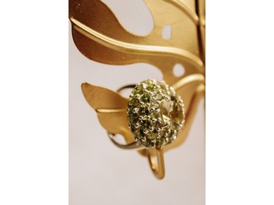 925 Sterling Silver Peridot "Summer Flower" Ring Size 7