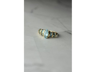 14K Yellow Gold Topaz Ring Size 9