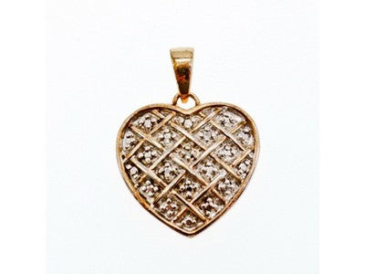 925 Sterling Silver Gold Plated "Heart" Pendant