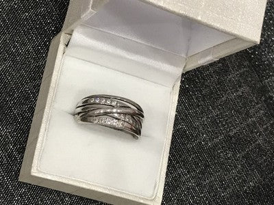925 Sterling Silver CZ Ring Size 10