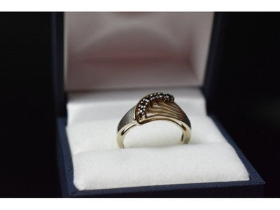 925 Sterling Silver Sapphires Ring Size 6.5
