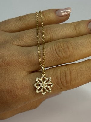 PANDORA 14K 585 YELLOW GOLD CZ NECKLACE LENGTH 23 INCH