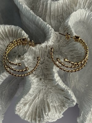Gold Plated Earrings Length 1 Inch