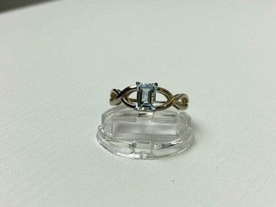 925 Sterling Silver Blue Spinel Ring Size 11.25