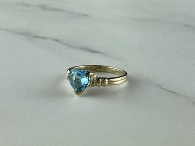 925 Sterling Silver Topaz "Heart" Ring Size 8