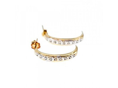 14K Yellow Gold Diamonds Earrings