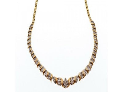 925 Sterling Silver Gold Plated Diamonds Necklace