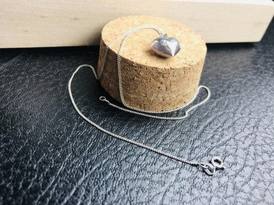 925 Sterling Silver "Heart" Chain With Pendant Italy