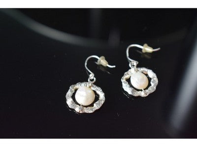 925 Sterling Silver Pearl "Shell" Earrings