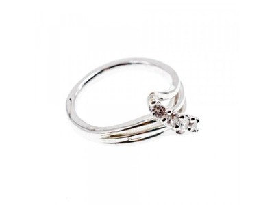 925 Sterling Silver White Topaz Ring Size 7