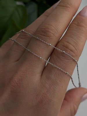 AG 14K White Gold Beautiful Chain Necklace Length 20 in