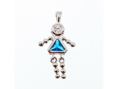 925 Sterling Silver CZ "Girl" Chain With Pendant