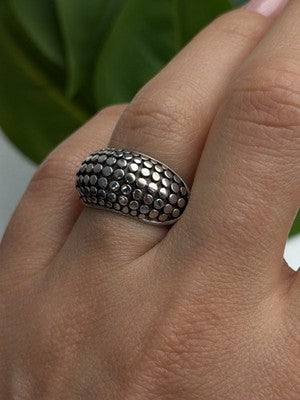 Vintage 925 Sterling Silver Dome Bubble Ring Size 7