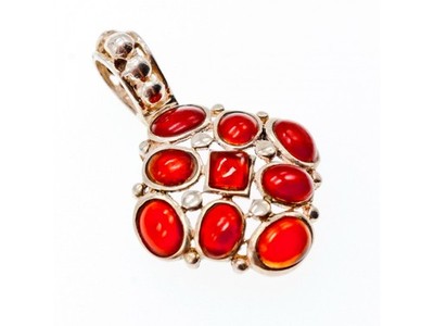 925 Sterling Silver Carnelian Pendant