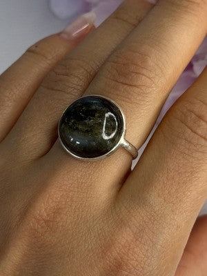Vintage 925 Sterling Silver Labradorite Ring Size 7
