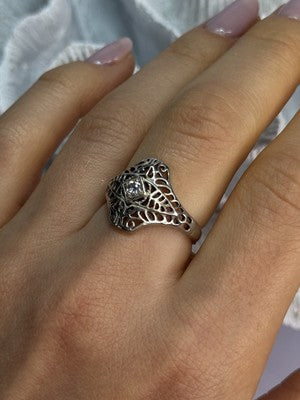 925 Sterling Silver Beryl Ring Size 8