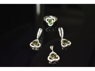 925 Sterling Silver Alpanite & CZ Jewelry SET Turkey