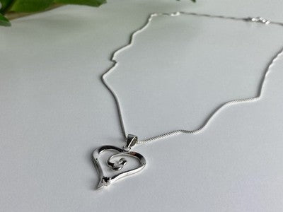925 Sterling Silver Sapphire "Heart" Chain With Pendant