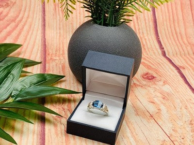 925 Sterling Silver Spinel & CZ Ring Size 9