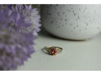 925 Sterling Silver Pink Spinel Ring Size 8