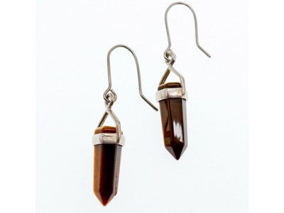 925 Sterling Silver Tiger'S Eye Earrings