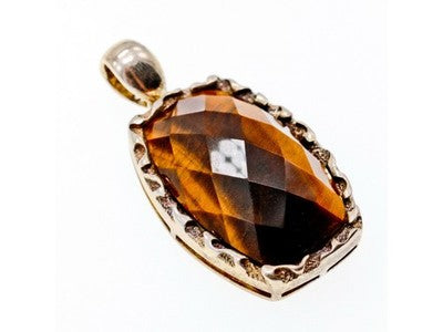 925 Sterling Silver Tiger'S EYE Pendant