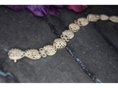 925 Sterling Silver Marcasites Openwork Bracelet Size 7 IN