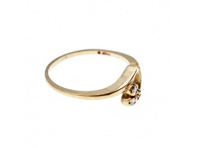 14K Yellow Gold Diamonds Ring Size 6.75