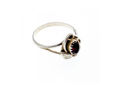 Vintage 925 Sterling Silver Garnet Pyrope Ring Size 6.5